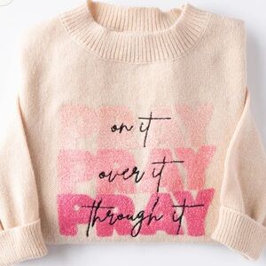 NWT Pray on It Cozy Embellished Sweater Size Small